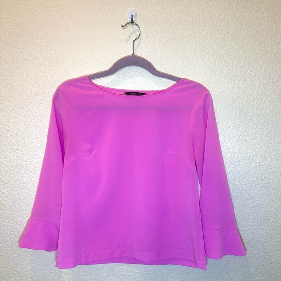 BANANA REPUBLIC - Women’s Pink 3/4 Sleeve Rounded Neck Blouse - XS - Picture 1 of 4